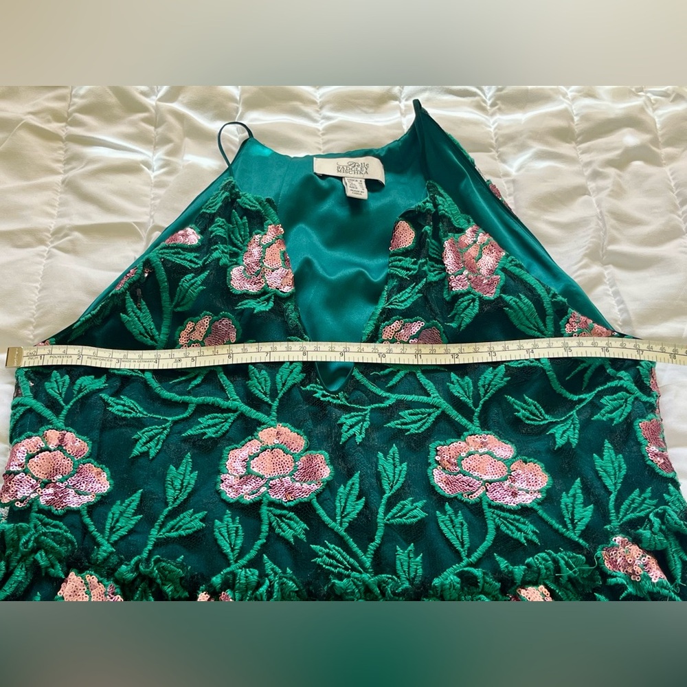 Belle Badgley Mischka Green Pink Sundress - Picture 9 of 11